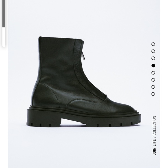Zara zippered leather ankle boots - Picture 4 of 10